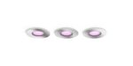 3 Spoturi LED RGB incastrate Philips Hue Xamento, Bluetooth, GU10 ,3x5.7W, 1050 lm, lumina alba si color (2000-6500K), IP44, Crom