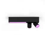Plafoniera LED RGB Philips Hue Centris, Bluetooth, cu 2xGU10, 2x5.7W +LED 11W, 1560 lm, lumina alba si color (2000-6500K), IP20, Metal, Negru