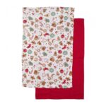 Set 2 prosoape de bucatarie, 38x63 cm,Red - Image 2
