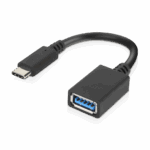 The USB-C Male to USB-A Female Cable Adapter connects USB-C notebooks and tablets to USB A accessories and electronics. It supports a 5Gbps data rate and 5V/2A power to USB A devices. It is also USB3.0 and USB2.0 compatible. The total Length is 140mm (5.51'').