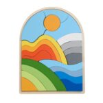PUZZLE CURCUBEU DIN LEMN, 21 DE PIESE, MOMKI - Image 2