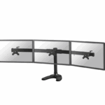 Suport triplu monitor de birou Neomounts FPMA-D700DD3; pentru display- uri cu diagonale 10"-27", sistem de prindere VESA 75x75~100x100, greutate maxima suportata 8kg - per ecran, swivel +45°, rotate +360°; inaltime reglabila manual 340-450mm; culoare negru. Garantie 5 ani