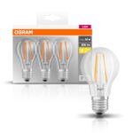 3 Becuri LED Osram Base Classic A, E27, 7W (60W), 806 lm, lumina calda (2700K), cu filament - Image 2