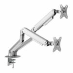 Suport 2 monitoare Serioux MM63-C024, arc cu gaz, compatibilitate dimensiune ecran 17"-32",  greutate maximă suportata: (per ecran): 2~ 9kg, VESA: 75x75, 100x100, inclinare: +55°~-55°, pivotare: +90°~-90°, rotația ecranului: +180°~-180°