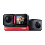 Camera video sport Insta360 ONE Rs Twin Edition, 5.7K, 360°, 4K Wide Angle, Waterproof, HDR, Voice Control, Improved Stabilization, capacitate acumulator 1190 mAh, culoare neagra