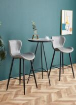 SET 2 SCAUNE DE BAR RETRO - LIGHT GREY - Image 6
