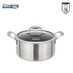 SEMIOALA INOX+CAPAC STICLA IN 3 STRATURI 24x12 CM, 5 L, TITANIUM3, COOKING BY HEINNER