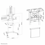 Stand mobil de podea, Neomounts by Newstar NS-M1250WHITE, 37"-70", VESA max. 600x400, suporta pana la 70kg, inclinatie 5°, rotatie 90°, alb - Image 6