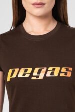 TRICOU  LOGO ORANGE FEMEI  COFFEE-XL - Image 2