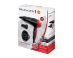 Uscator de par Remington D5755 Thermacare Manchester United, 2400 W, 2 viteze, 3 trepte de temperatura, Indicator LED Ionic, Turbo Boost, Rosu/ Negru - Image 2