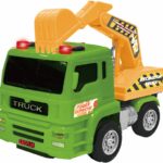 VEHICULE CU LUMINI, SUNETE SI FRICTIUNE, SCARA 1/24, 15CM, EXCAVATOR