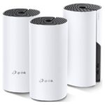 TP-Link Sistem Mesh Wi-Fi pentru întreaga casă AC1200, DECO M4(3-PACK); Procesor: Quad-core CPU; Interfață: 2 Gigabit Ethernet Ports (WAN/LAN auto-sensing) per Deco unit; 2 internal dual-band antennas per Deco unit; Flash: 16 MB; SDRAM: 128 MB; Standarde Wireless: IEEE 802.11 ac/n/a 5 GHz, IEEE