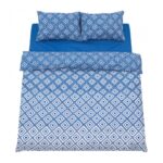 Lenjerie dubla 100% bumbac 4 piese, Blu