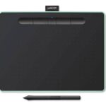 Tableta grafica Intuos M Black, cu Bluetooth, dimensiune 264x200x8.8mm, suprafata activa 216x135mm, rezolutie 2540 lpi, nivele de presiune 4096, fara multi touch, compatibilitate Windows 7, macOS X 10.11, Android 6, Chrome OS 87 sau variante mai noi