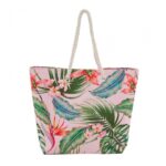 Geanta plaja Tropical, diverse decoruri Dimensiune:  50X38HX35X15.cm Material : panza tesuta canvas din poliester cu imprimeu digital - Image 4