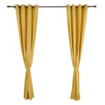 Set 2 draperii catifea 140x270 cm - Galbene - Image 3