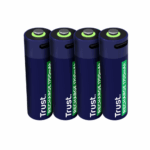 Baterii reincarcabile AA Trust, incarcate prin USB-C, putere intrare 1.2W, pachet de 4 bucati.