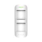 Detector de miscare PIR MotionProtect Outdoor, anti-masking si imunitate animale, wireless, alb - AJAX; Protectie exterioara eficienta prin senzor de miscare PIR; Detectie miscare: 3 - 15 m reglabila la montare h = 1m , Sensibilitate: ajustabila 3 nivele; Unghi detectie: 90° orizontal, Viteza
