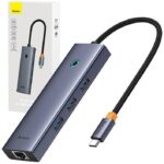 Docking station Baseus UltraJoy 4 in 1, USB Type-C, Gri, 2 ani Garantie - Image 3