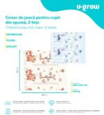 Covor de joaca pentru copii U-Grow, din spuma, pliabil, 2 fete, impermeabil, izolant, 180 x 200 x 1 cm - Image 10