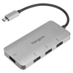 Hub USB Targus, USB-C la 4xUSB-A 3.0, porturi compatibile cu Windows®, MacOS® si Chromebook, argintiu - Image 4