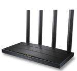 TP-LINK Wireless Router AX1500 WI-FI6, DUAL-BAND, ARCHER AX12; Standarde wireless: IEEE 802.11ax/ac/n/a 5 GHz, IEEE 802.11n/b/g 2.4 GHz, viteze wireless: 5 GHz: 1201 Mbps (802.11ax) 2.4 GHz: 300 Mbps (802.11n), 4 x antene fixe, mod router, mod access point, interfata: 1× port WAN Gigabit, 3× porturi