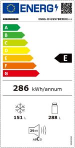 Side by Side HEINNER HSBS-H439NFBKWDE++, No Frost, 439 L, Clasa E, Dozator apa, Negru - Image 5