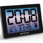 Ceas termometru higometru de camera TH86145,  caracteristici: temperatura interioară, afișare ora, calendar, faza lunii, alarmă SPECIFICAȚII: alimentare: adaptor DC 5V 150 mA, baterii: 3x baterii AAA (nu sunt incluse), unitate de temperatură: C&F, interval de afișare a temperaturii: -9,9
