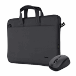 Kit Geanta de laptop Trust Bologna pentru laptop-uri cu diagonala de pana la 16", mouse Trust wireless, negru
