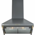Hota de bucatarie decorativa Beko CWB6410AR, 1 motor 150W, 3 trepte de viteza, 2 lampi iluminare 25W, 2 filtre anti-grasime, lavabile, 60 cm latime, clasaenergetica E, culoare antracit
