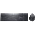 Dell Premier Collaboration Keyboard and Mouse - KM900 - US International (QWERTY), Device Type: Keyboard and mouse set, Backlit: Yes, Interface: 2.4 GHz, Bluetooth 5.1, Wireless Receiver: USB wireless receiver, Dimensions (WxDxH) / Weight: Keyboard: 43.97 cm x 12.16 cm x 2.07 cm / 728 g, Mouse: 8.98