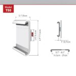 Suport Tableta/Mobil de birou, Barkan T50, Fix, 7-12'', alb - Image 2