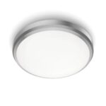 Plafoniera LED Philips Doris CL257, 6W, 640 lm, lumina neutra (4000K) ,IP44, 22cm, Nichel