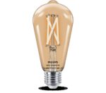 Bec LED inteligent vintage (decorativ) Philips Filament Bulb Clear ST64 ,Wi-Fi, Bluetooth, E27, 7W (60W), 806 lm, lumina alba (2700-6500K)
