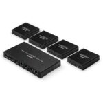 Lindy 70m 4 Port Cat.6 HDMI 4K60 Splitter Extender  Description  Distribute 4K HDMI signals to up to 4 displays in multiple locations Supports resolutions up to 4K@60Hz, with additional support for HDR Features a loop-through HDMI output on the transmitter for local monitoring or cascading for - Image 3