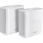 Asus Tri band home Mesh ZENwifi system, XT9, White; 2 pack, 1.7 GHz quad-core processor, 256 MB Flash, 512 MB RAM ; AX7800, Tri-band: 2.4Ghz 2x2, 5Ghz 2x2,5Ghz 4x4, Network Standard: IEEE 802.11a, IEEE, 802.11b, IEEE 802.11g, WiFi 4 (802.11n), WiFi 5 (802.11ac), WiFi 6 (802.11ax), IPv4, IPv6, AX7800