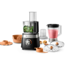 Robot de bucatarie PHILIPS Viva Collection HR7530/10, vas 2.1l, blender 1.5l, 850W, 2 trepte viteza, Negru