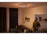 Spot LED Cvadruplu Philips Hue Buckram, Bluetooth, 4xGU10, 4x5W, 1400lm ,lumina alba (2200-6500K), IP20, 24x24x10.3cm, Metal, Alb,Intrerupator cuvariator inclus - Image 2