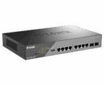 D-Link Switch DSS-200G-10MP, 8 porturi Gigabit POE, 2X SFP 1000Mbps, Capacitate switch: 20Gbps, FW Rate: 14.88Mbps, POE Budget:130W, 30W/port, Dimensiuni: 280 x 180 x 44 mm, Greutate: 1.55kg, Consum: 160.2 W (PoE on) ; 9.63 W (PoE off). - Image 3