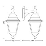 Aplica tip felinar pentru exterior Philips Lima DOWN, 1xE27, max 60W ,IP44, 205x150x355mm, Negru - Image 2