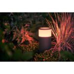 Stalp LED RGB extensie pentru iluminat exterior Philips Hue Calla, 8W(49W), 590 lm, lumina alba si color (2000-6500K), IP44, 252x104mm, Negru - Image 10