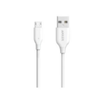 Cablu Anker PowerLine microUSB 1 metru alb