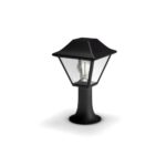 Stalp pentru iluminat exterior Philips Alpenglow, 1xE27, max 60W, IP44 ,302x174mm, Negru