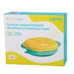 Farfurie silicon cu capac , galbena, U-Grow - Image 4