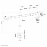 Suport Monitor de Birou Dual, Neomounts by Newstar FPMA-D550DBLACK, 10" - 32", VESA 100x100, suporta pana la 8kg, negru - Image 2