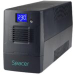 UPS Spacer Line Int. cu management, LCD, 1000VA/  600W, AVR, 4 x socket Schuko, display LCD, 2 x baterie 12V/7Ah, conector USB, combo RJ11/RJ45, bateria are 12 luni garantie