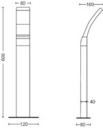 Stalp LED pentru iluminat exterior Philips Splay, 12W, 1100 lm, luminacalda (2700K), IP44, 600x120x160mm, Antracit - Image 2