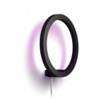 Aplica LED RGB Philips Hue Sana, Bluetooth, 20W (175W), 1400 lm ,luminaalba si color (2200-6500K), IP20, 25.5cm, Negru