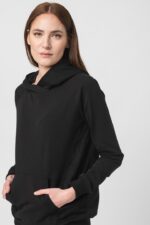 HANORAC COTON DANTELA FEMEI BLACK-M