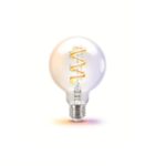 Bec LED RGB inteligent WiZ Connected Filament Clear G95, Wi-Fi, E27,6.3W (40W), 470 lm, lumina alba si color (2200-6500K), compatibil GoogleAssistant/Alexa/Siri - Image 2